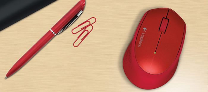 Logitech M320 Wireless Mouse with UNIFYING Receiver RED