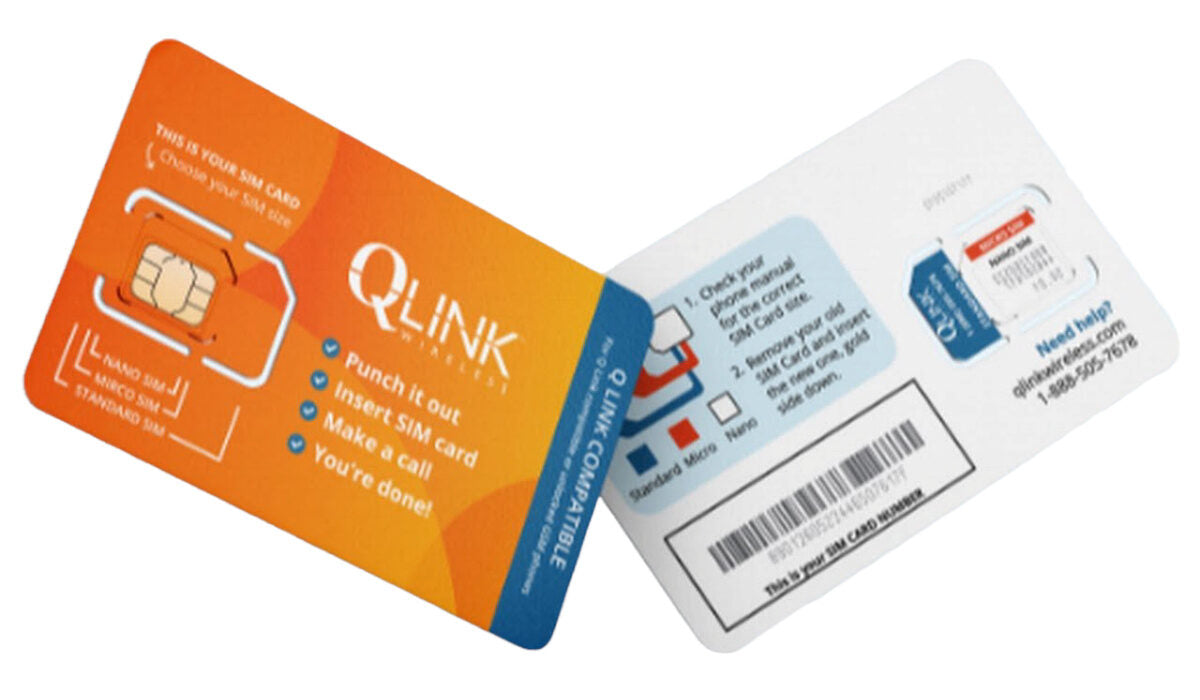 QLINK Wireless Cellular 4G LTE/5G Sim Card Kit - Includes Sim Card & Adaptor