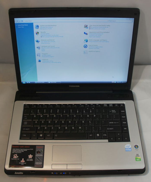 Toshiba A205-S5843 Intel Pentium T2370 1.73GHz 1GB 250GB HDD 15.4 Inch Laptop